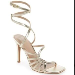 BP Valerie gold strap heeled sandals- size 9